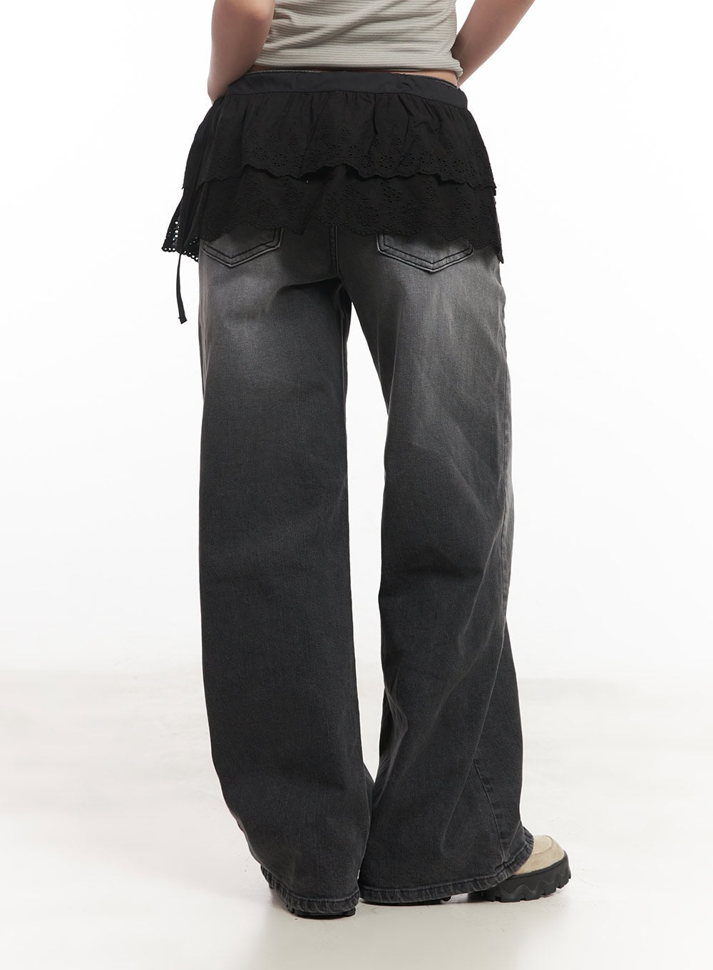 Lace Trim Wrap Mini Skirt CM528